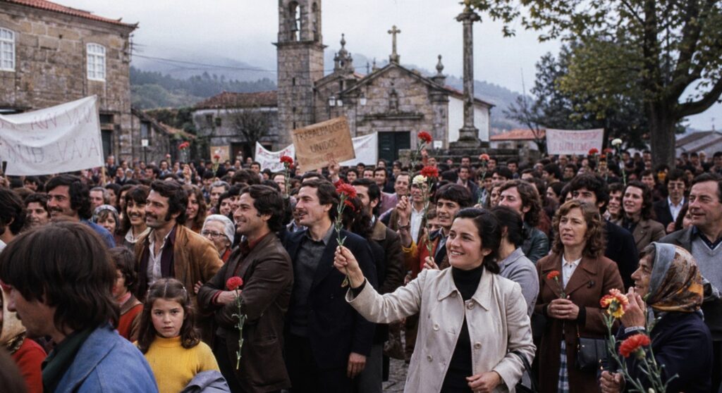 1.º de Maio em liberdade celebrado numa praça do Minho depois do 25 de Abril