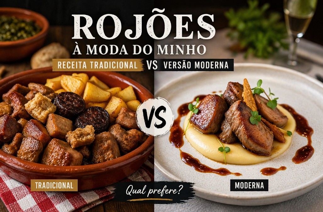 Rojões à Moda do Minho: Receita Tradicional vs Versão Moderna (com ingredientes e preparação)